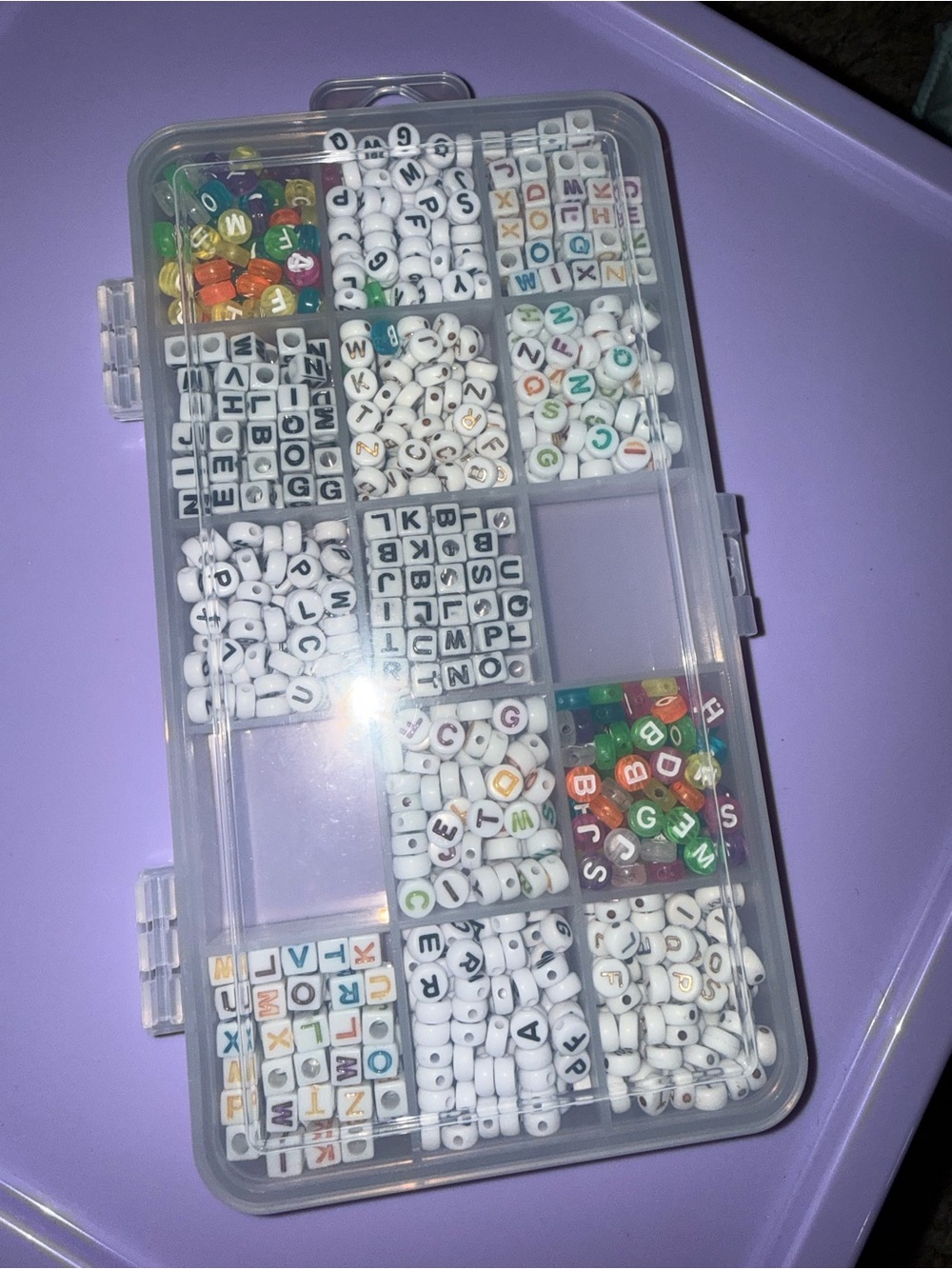 Mixed Alphabet Beads Kit — White & Multi Color